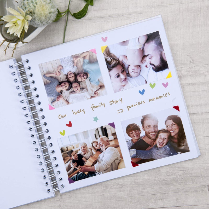 Gearchic 10 x 10 Inch DIY Scrapbook Photo Album with Window Design Cover 80 Pages Craft Paper Memory Book for Weeding Anniversary Travel and Baby (White) - Image 3